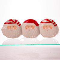 Блюдо сервировочное новогоднее для закусок Santa Claus 33.5×12.5 (см) из фарфора CR-1-33