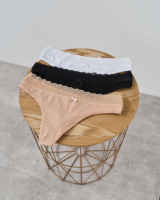 Однотонні стрінги з мереживом    M, L, XL    5 шт.