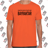 Футболка «Рашистам нанесе останній удар,Bayraktar» чоловіча, помаранчева