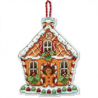 Набір для вишивання хрестиком «Прикраса Пряниковий будиночок//Gingerbread House Ornament» DIMENSIONS 70-08917