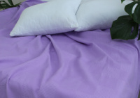 Простирадло-покривало піке 200х235 см. Клітина бузкова