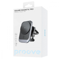 Автомобільний тримач з Бездротовим ЗП Proove Square Magnetic Pro 15W