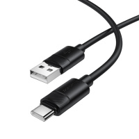 Кабель BOROFONE BX123 Leya silicone charging data cable Type-C Black (6941991124211)