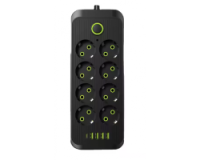 Подовжувач електричний Тк-10 (8×220В+4×USB+1×Type-C) Чорний 3m