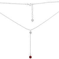 Серебряное колье CatalogSilver с кораллом, вес изделия 3,03 гр (2145653) 410450 размер