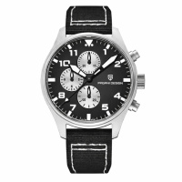 Чоловічий годинник Pagani Design PD-1703 Silver-Black з сапфіровим склом та хронографом SEIKO VK67