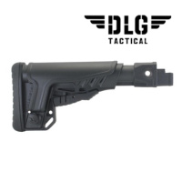 Приклад прямий TBS Shock від DLG Tactical Com Spec  з регульованим підщочником для АК-74 АК 47 АКМ чорний