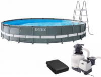 Каркасний басейн Intex 26334 ULTRA XTR (610х122 см) з пісочним фільтром, драбиною, підкладкою і тентом