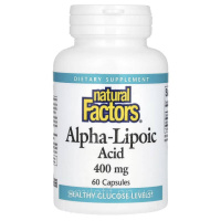 Альфа-ліпоєва кислота, 400 мг, Alpha-Lipoic Acid, Natural Factors, 60 капсул