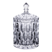 Конфетница с крышкой Ø 7.5 см ваза сахарница круглая стеклянная HP-4-102