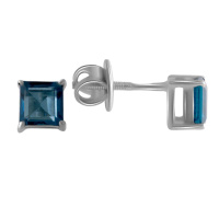 Срібні сережки SilverBreeze з натуральним топазом Лондон Блю 1.22ct (2064558)