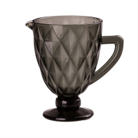 Кувшин для напитков с толстого стекла 1 л гранованый серый HP038G