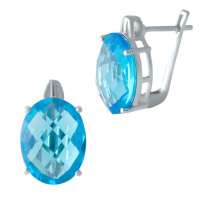Серебряные серьги CatalogSilver с аквамарином nano (1997437)