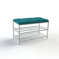 Банкетка для обуви Женева-1 70см велюр бирюзовый 2-0-9003