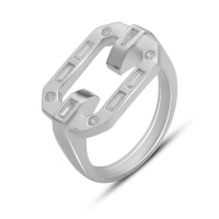 Серебряное кольцо CatalogSilver с фианитами, вес изделия 5,44 гр (2175599) 17 размер