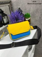Жовто-блакитний –  Lady Bags — стильний та елегантний клатч під клапаном, добре тримає форму (0528)