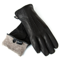 PODIUM Перчатка Мужская кожа-олень S-106 black шерсть