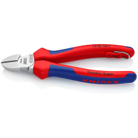 Кусачки бокові (бокорізи), діаметр 4,0мм, 160мм KNIPEX 70 05 160 T BK, зі страхувальним кріпленням, хромовані
