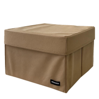 Ящик-органайзер ORGANIZE в шкаф для хранения вещей L с крышкой - 30x20x20 см (бежевый)