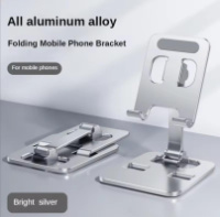 Алюминиевая подставка Держатель для телефона настольный Серебро  Silver hs1
