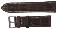 Ремінець, браслет для годинника під крокодила 24 мм Mykhail Ikhtyar коричневий