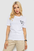 Жіноча футболка з принтом, колір білий, 241R128