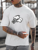 Біла чоловіча футболка з ДТФ (оверсайз)