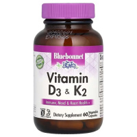 Bluebonnet Vitamin D3 & K2 60 капсул