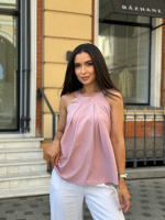 Жіноча блузка без рукавів «Mila» оптом | Батал | Розпродаж моделі Фрезовий, 50-52