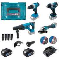 Набір акумуляторний PROFI-TEC Combo Set 4/4 (PBH201BL/DTW800BL/DGA20BL/PCD2820V/2акум.20В 4Аг/зарядний/кейс)