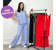 Літній жіночий костюм із широкими штанами «Ясмин» оптом | Норма та батал | Розпродаж моделі