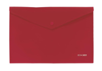 Папка-конверт А4 непрозора на кнопці Economix, 180 мкм, фактура «помаранч», червона