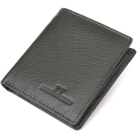 Жіночий гаманець на магніті з натуральної шкіри 723093 Зелений