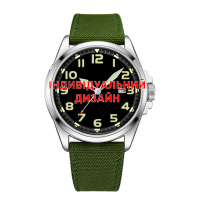 Чоловічий годинник Awarder 040 Army Green-Silver з автопідзаводом та сапфіровим склом