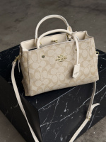 Сумка жіноча Coach через плече молочний
