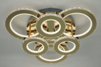 Светодиодная хрустальная люстра SVLIGHT LED 2871/3+3 золото 200W 2.4G 3000-6000K+пульт