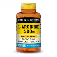 L-Аргинин 500 мг, L-Arginine, Mason Natural, 60 капсул