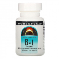 Витамин В1 100мг, Source Naturals, 250 таблеток