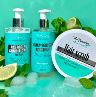 Набор для интинсивного восстановления волос «Мята -лайм» Top Beauty (шампунь,кондиционер, скраб)