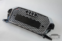 Тюнинг Решетка радиатора Audi Q3 2014-2018год Черная с хром рамкой (в стиле RS)