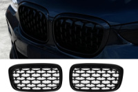 Ноздри Diamond Black (2018-2021, черная окантовка) для BMW X3 G01 2018- гг