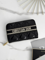 Гаманець Christian Dior середній з надписом чорний