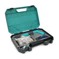 Пистолет строительно-монтажный под гвозди диаметром 7,3м YT35791+ 100 гвоздей монтажных пироксилиновых диаметром 7,3мм, защитные очки, чемодан, Green