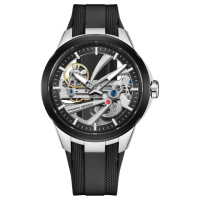 Чоловічий годинник Pagani Design PD-YS030 Silver-Black Rubber з сапфіровим склом та автопідзаводом