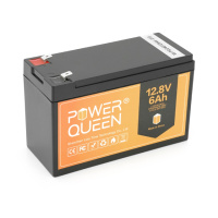 Аккумуляторная батарея Power Queen LiFePO4 12.8V 6Ач 76Wh,BMS 6A F2, 151*65*94mm