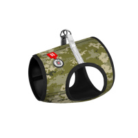 Шлея для собак м'яка WAUDOG Clothes з QR паспортом, «Мілітарі», XS1, В 24-27 см, С 18-20 см