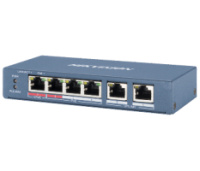 4-портовый неуправляемый POE коммутатор Hikvision DS-3E0106HP-E , 4×100 Мбит/с RJ45 (1 Hi-PoE) + 2×100 Мбит/с
