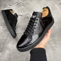 Кроссовки кожаные мужские Emporio ARMANI Reptil EA7! Мужские брендовые кроссовки!