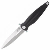Нож Acta Non Verba Z400 (stonewash, liner lock, plain, sleipner), чёрний