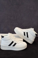 ​Кросівки жіночі демісезонні, колір біло-чорний / 292